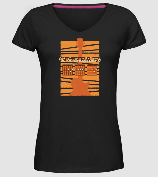 Tată chitarist model negru pe tricou