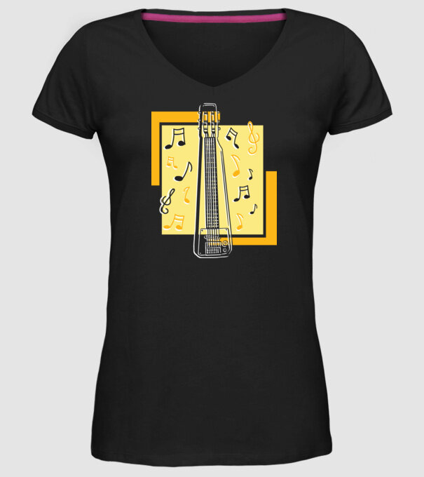 Tricou chitarist model negru pe tricou