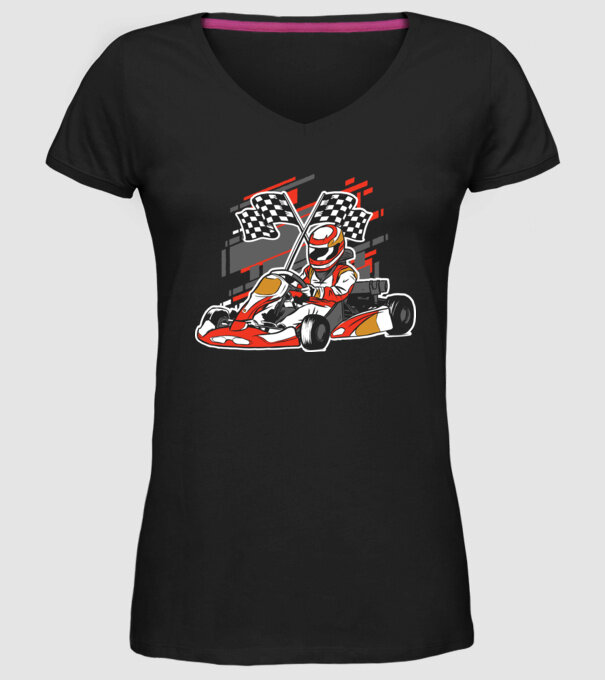 Gokart model negru pe tricou