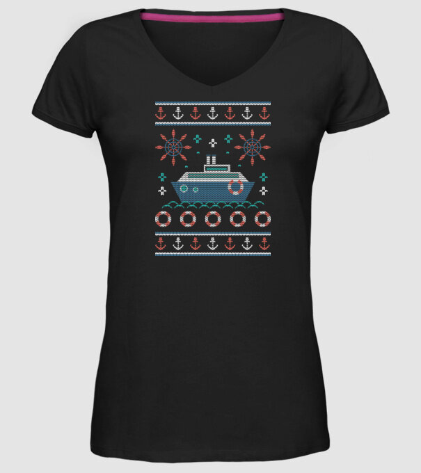 Pulover urât cu vapor model negru pe tricou