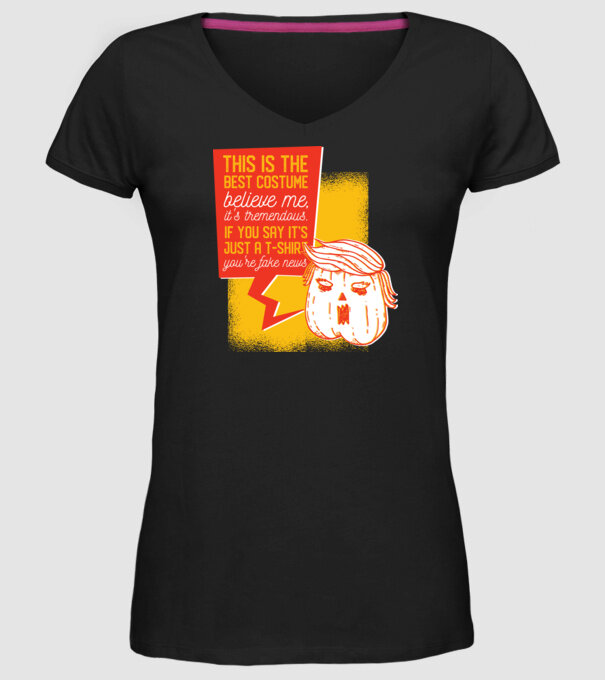 Halloween Trump cap de dovleac model negru pe tricou