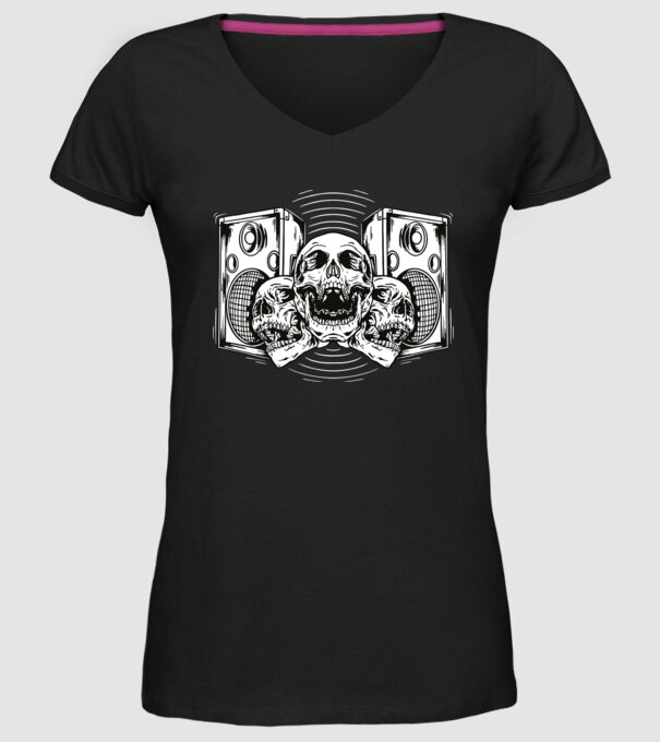 Cranii difuzor model negru pe tricou
