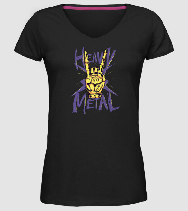 Heavy Metal model negru pe tricou