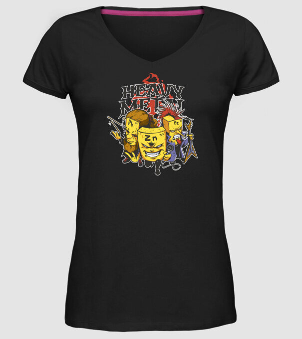Elemente Heavy Metal model negru pe tricou