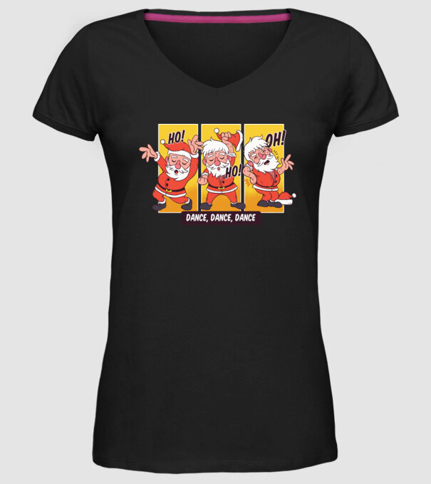Hohoho dans Moș Crăciun model negru pe tricou