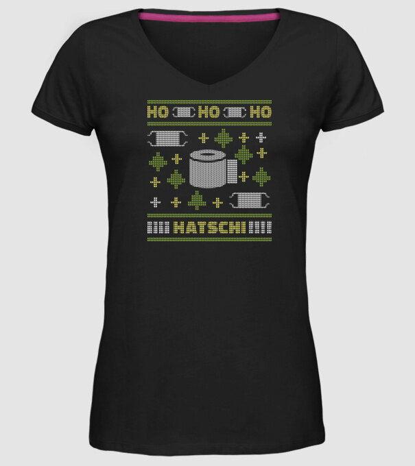 Hohohoho hârtie igienică pulover urât model negru pe tricou
