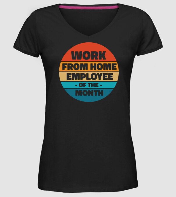 Lucrătorul la domiciliu al lunii model negru pe tricou