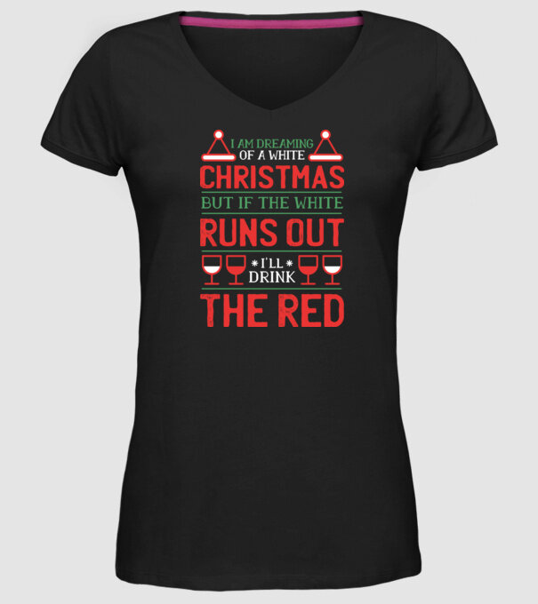 I am dreaming of a white Christmas model negru pe tricou