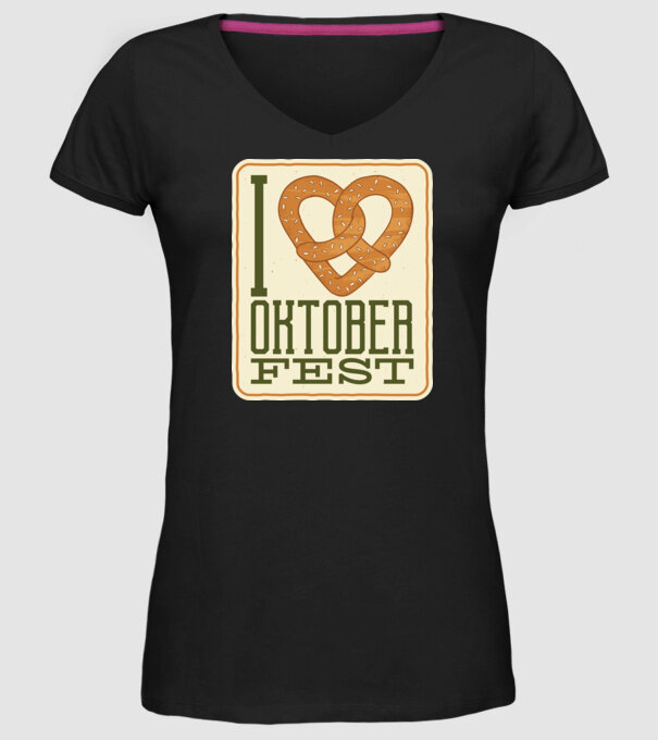 I Love Oktoberfest model negru pe tricou
