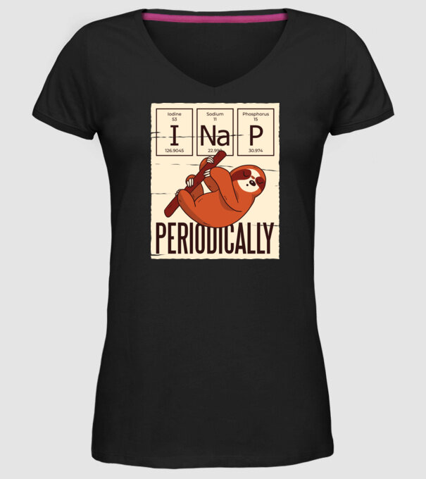 I NaP Periodic tricou leneș model negru pe tricou