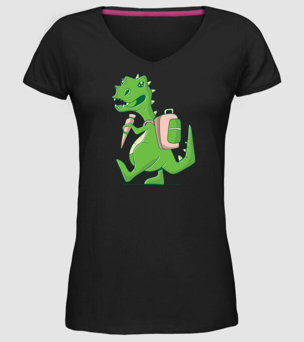 Elev Dino model negru pe tricou