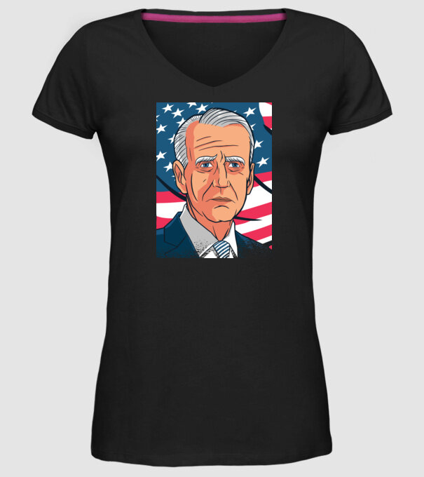 Joe Biden USA model negru pe tricou
