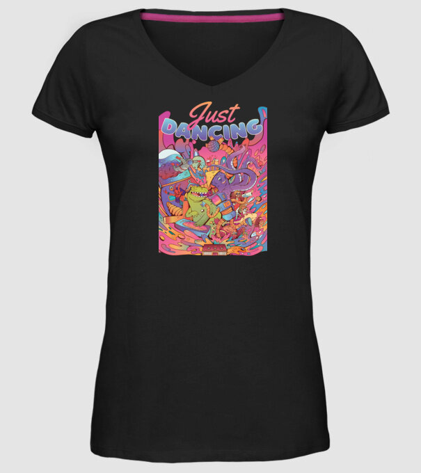 Just Dancing Fulgi de cereale model negru pe tricou