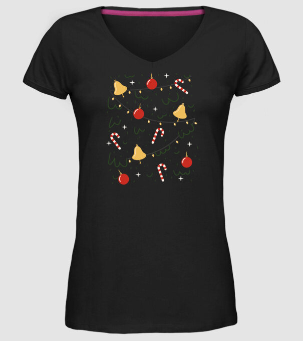 Decorații Crăciun model negru pe tricou