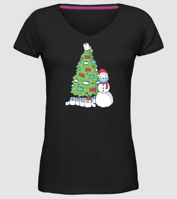 Brad De Crăciun model negru pe tricou