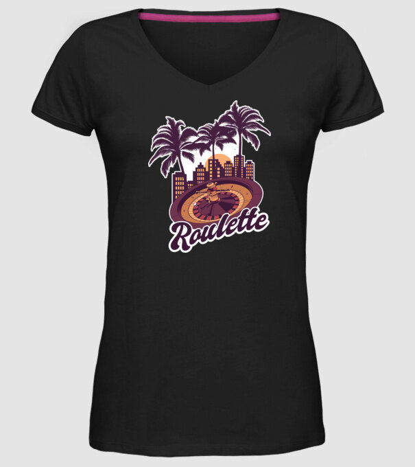 Casino Roulette model negru pe tricou