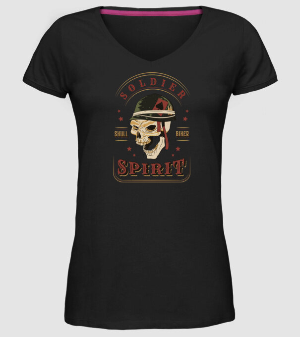 Soldat Craniu model negru pe tricou
