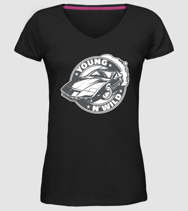 Knight Rider - Young and wild model negru pe tricou