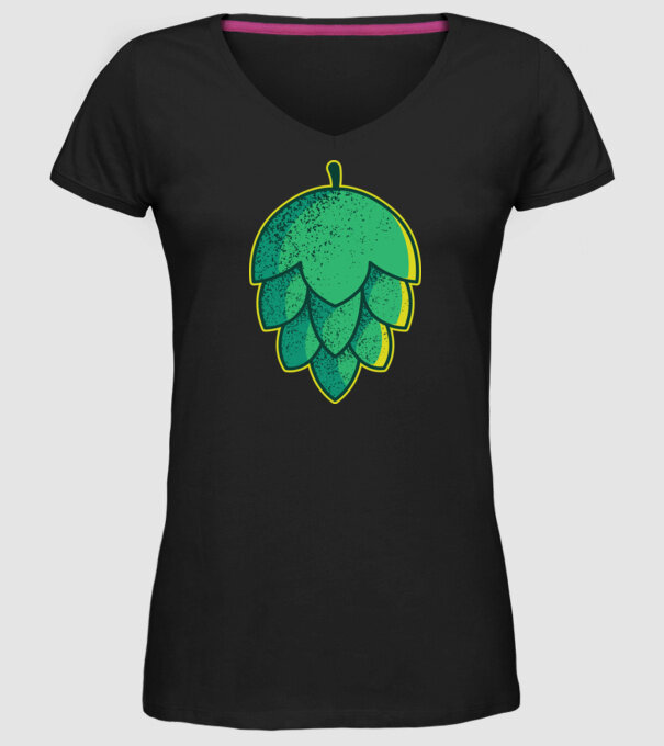 Tricou cu bere de Hamei model negru pe tricou