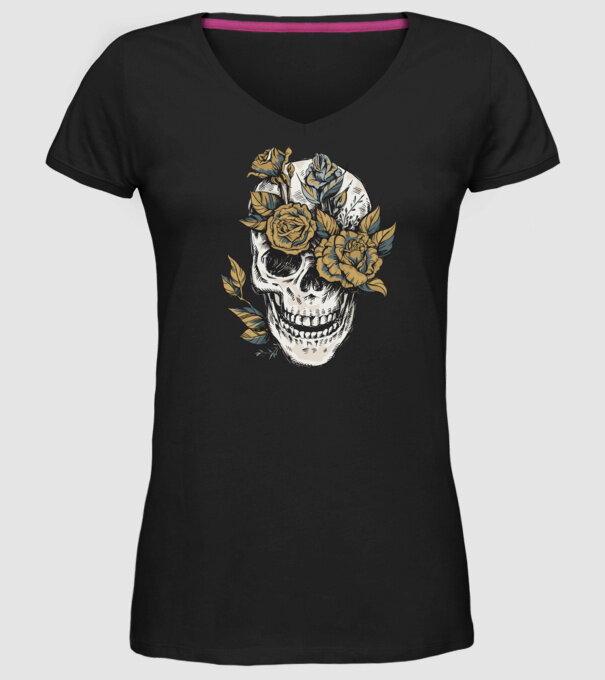Craniu model negru pe tricou