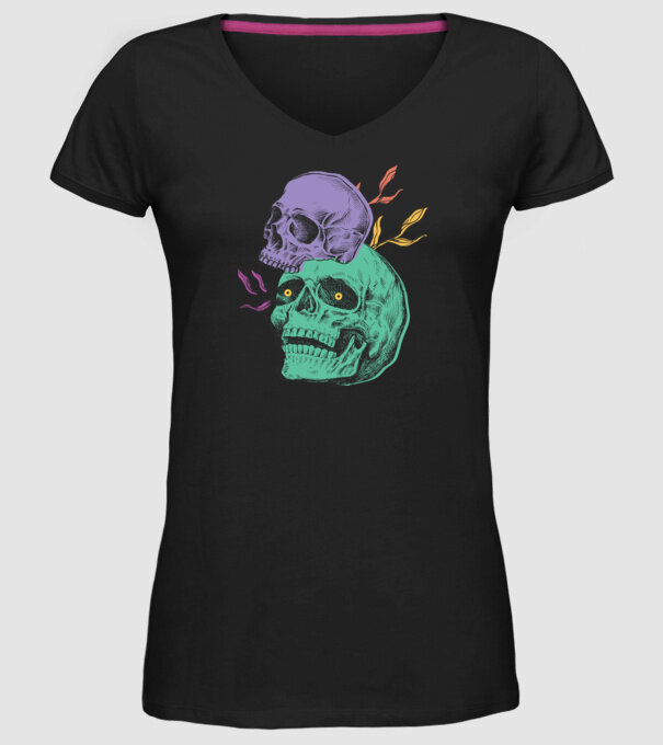Cranii model negru pe tricou
