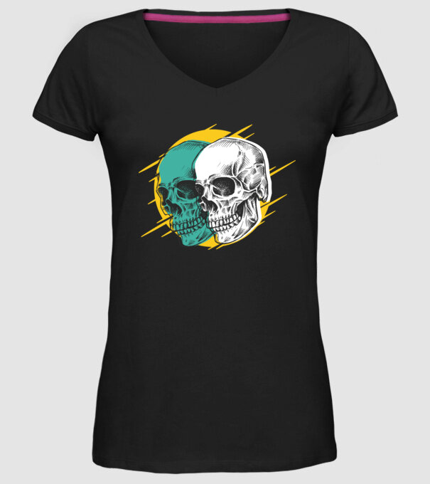 Cranii model negru pe tricou