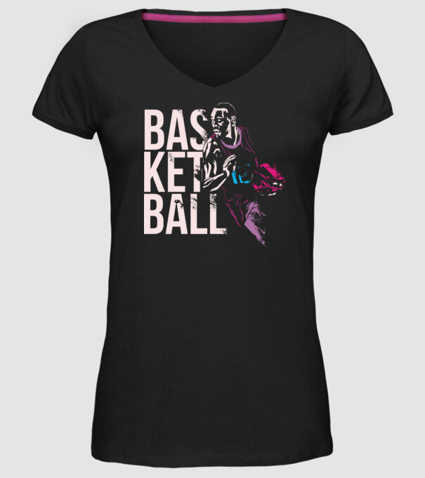 Baschet Silueta model negru pe tricou
