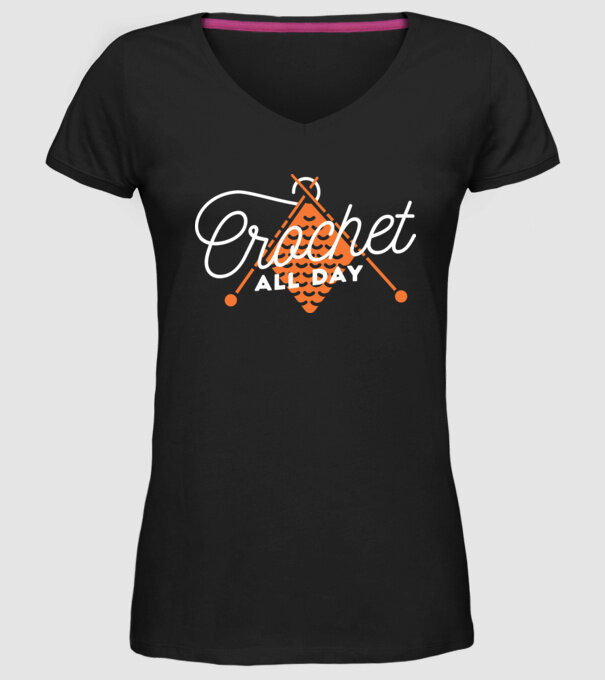 Tricotat pe tot parcursul zilei model negru pe tricou