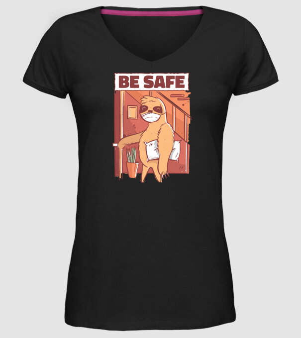 Leneș Be Safe model negru pe tricou