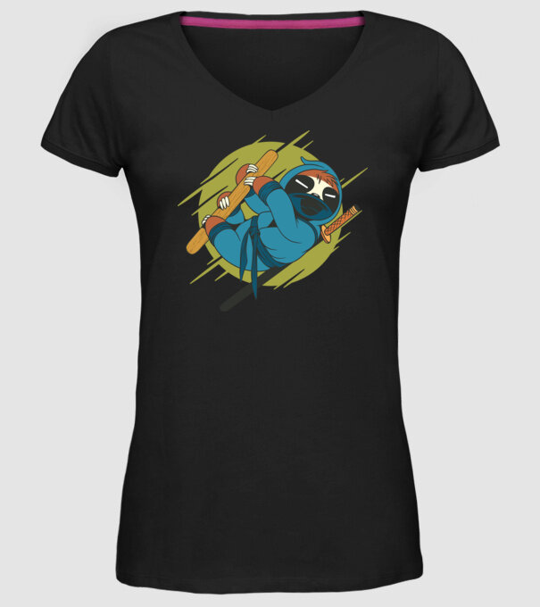 Ninja Leneș model negru pe tricou