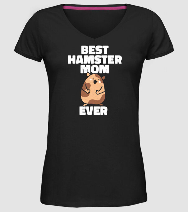 Cea mai bună mamă Hamster model negru pe tricou
