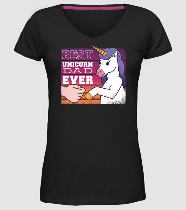 Cel mai bun Tată Unicorn model negru pe tricou