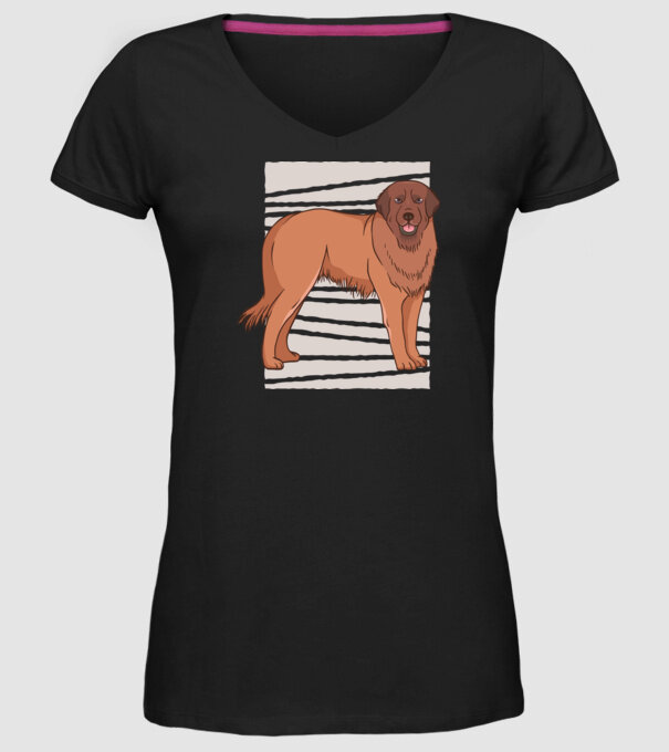 Câine ciobănesc Leonberg model negru pe tricou