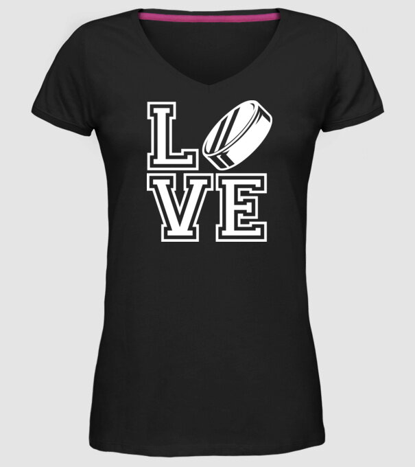 Love hochei model negru pe tricou