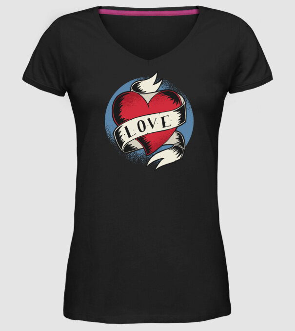 'Love Tatuaj pentru Valentine''s Day' model negru pe tricou
