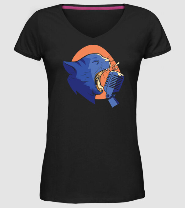 Urlet de Pisică model negru pe tricou