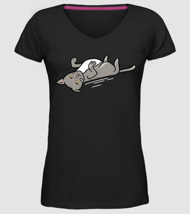 Pisică Cool model negru pe tricou
