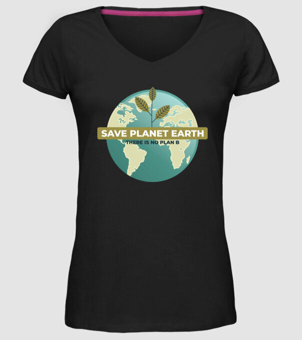 Să salvăm Pământul, nu există o altă planetă model negru pe tricou