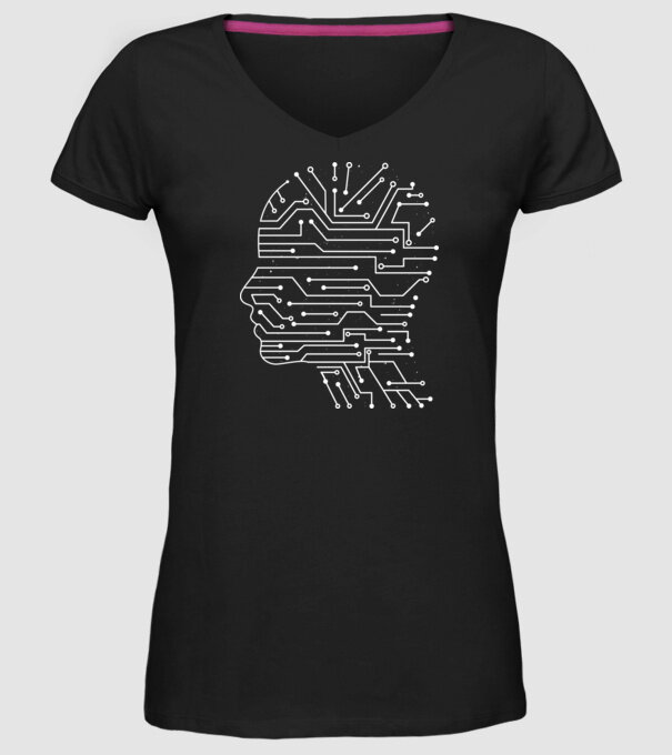 Inteligența artificială AI model negru pe tricou