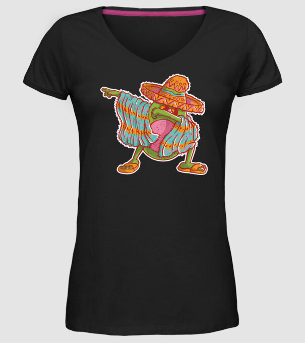 Avocado mexican DAB model negru pe tricou