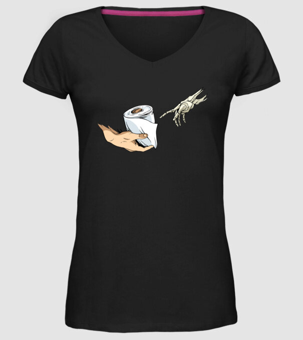 Michelangelo coronavirus hârtie igienică model negru pe tricou