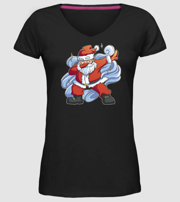 Moș Crăciun DAB pentru Crăciun model negru pe tricou