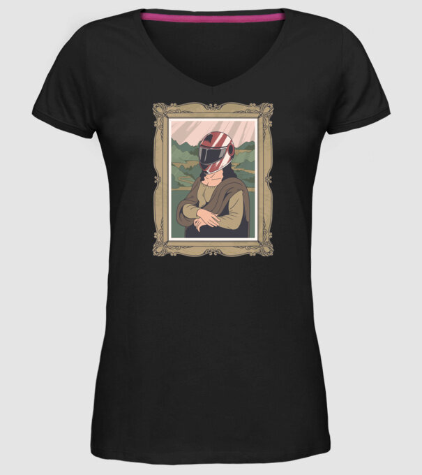 Mona Lisa Concurent model negru pe tricou