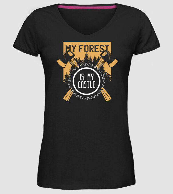 My Forest is my Castle - Pădurea mea este castelul meu model negru pe tricou