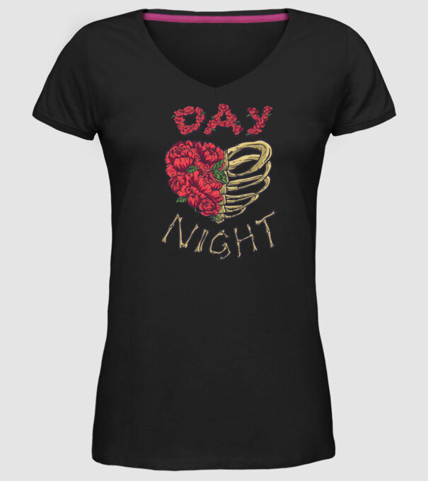 Zi vs. noapte model negru pe tricou