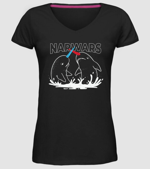 Narwars model negru pe tricou
