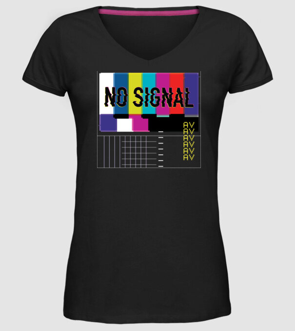 No Signal TV Eroare de transmisie model negru pe tricou