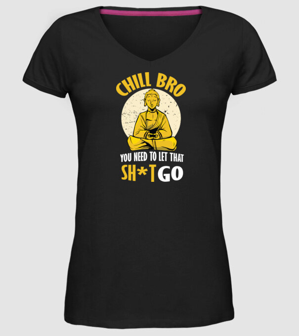 Calmează-te, lasă acel rahat Buddha model negru pe tricou