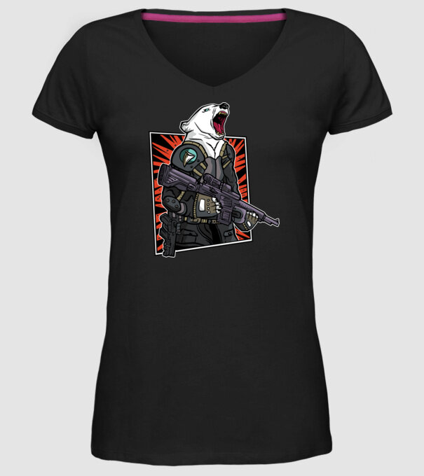 Ursul rusesc înarmat model negru pe tricou