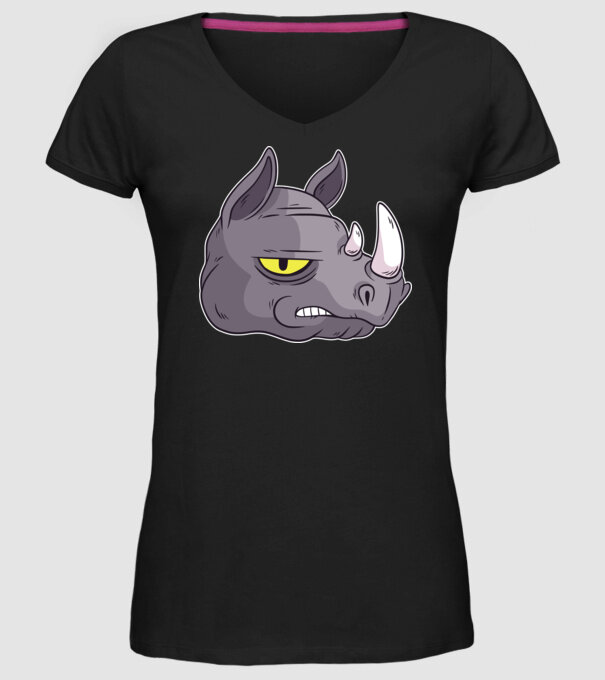 Cap de rinocer model negru pe tricou